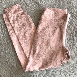 fabletics metalic floral leggings